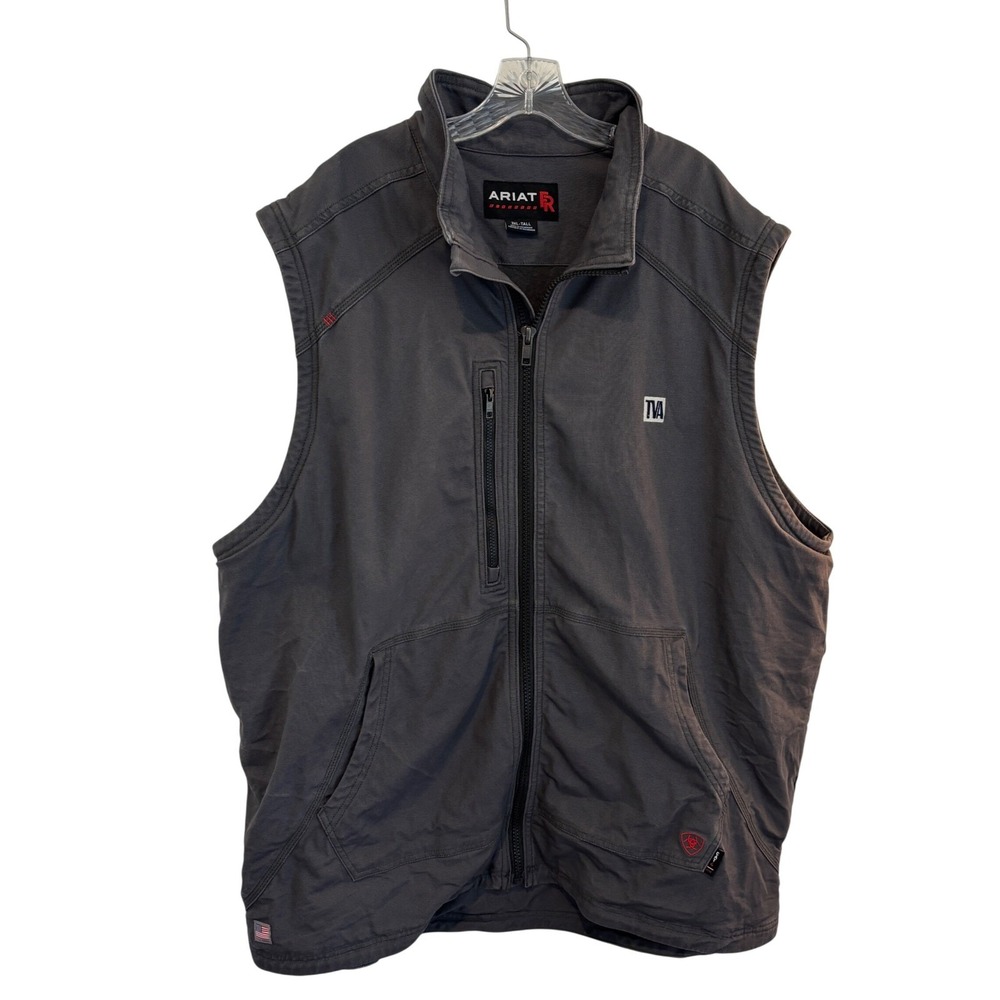 Ariat FR Canvas Vest Mens 3XL Tall Gray Flame Resistant CAT 4 Safety Workwear